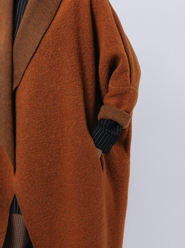 Maxi cardigan in lana cotta